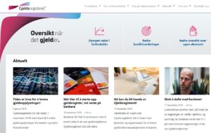 ÅPNES SNART: Det nye Gjeldsregisteret AS skal gi banker oversikt over usikret gjeld, som forbrukslån og kredittlån. Foto: Skjermdump